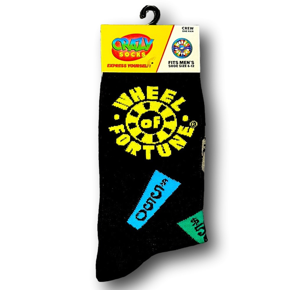3/$20 Wheel Of Fortune Game Show Funny Novelty Crew Socks - NWT